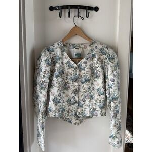 VTG  Alpentraum Trachten Jacket W. Germany Floral Jacquard Bodice Blazer US S